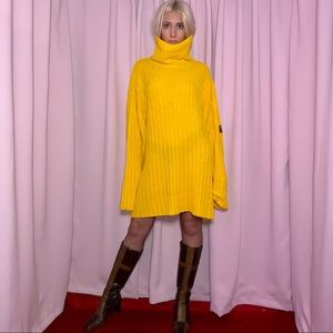Vintage Yellow Oversized Chenille Sweater